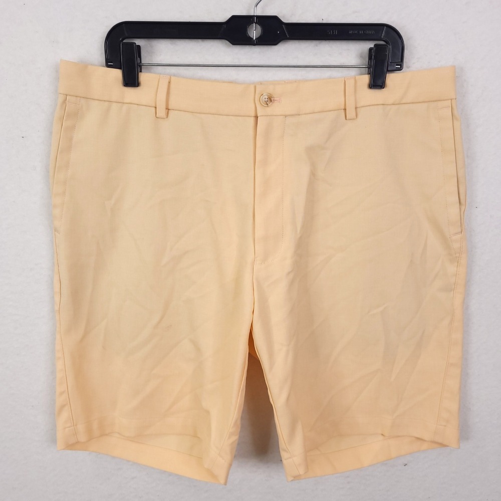 Peter Millar Shorts Mens 36 Peach MS22B88 Flat Front Golf Chino Summer